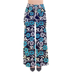 Blue Flower Floral Flora Naure Pattern So Vintage Palazzo Pants