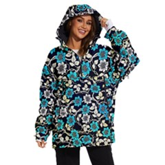 Blue Flower Floral Flora Naure Pattern Women s Ski And Snowboard Waterproof Breathable Jacket by Cemarart