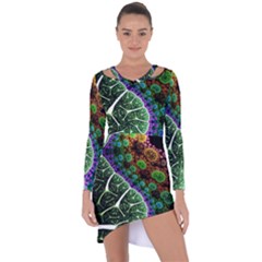 Digital Art Fractal Abstract Artwork 3d Floral Pattern Waves Vortex Sphere Nightmare Asymmetric Cut-out Shift Dress