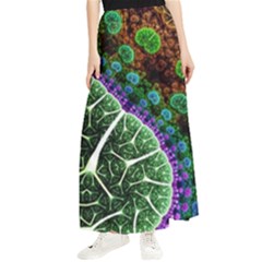 Digital Art Fractal Abstract Artwork 3d Floral Pattern Waves Vortex Sphere Nightmare Maxi Chiffon Skirt