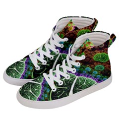 Digital Art Fractal Abstract Artwork 3d Floral Pattern Waves Vortex Sphere Nightmare Men s Hi-top Skate Sneakers by Cemarart