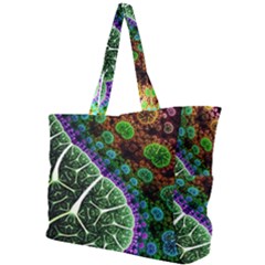 Digital Art Fractal Abstract Artwork 3d Floral Pattern Waves Vortex Sphere Nightmare Simple Shoulder Bag by Cemarart