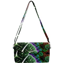 Digital Art Fractal Abstract Artwork 3d Floral Pattern Waves Vortex Sphere Nightmare Removable Strap Clutch Bag by Cemarart