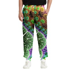 Digital Art Fractal Abstract Artwork 3d Floral Pattern Waves Vortex Sphere Nightmare Men s Elastic Waist Pants