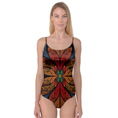 Fractal Floral Flora Ring Colorful Neon Art Camisole Leotard 