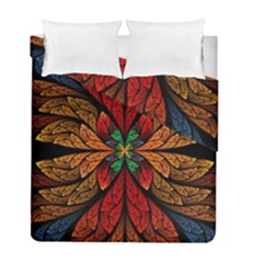 Fractal Floral Flora Ring Colorful Neon Art Duvet Cover Double Side (full/ Double Size)