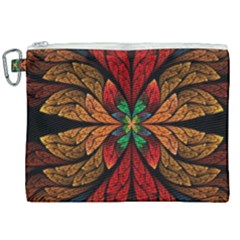 Fractal Floral Flora Ring Colorful Neon Art Canvas Cosmetic Bag (xxl)