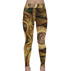 Fractal Floral Ornament Wave Vintage Retro Classic Yoga Leggings