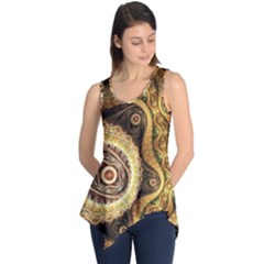 Fractal Floral Ornament Wave Vintage Retro Sleeveless Tunic