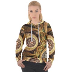 Fractal Floral Ornament Wave Vintage Retro Women s Overhead Hoodie