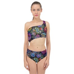 Floral Fractal 3d Art Pattern Spliced Up Two Piece Swimsuit