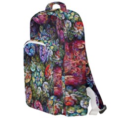 Floral Fractal 3d Art Pattern Double Compartment Backpack