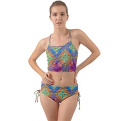 Colorful Flora Flora Kazakh Pattern Mini Tank Bikini Set