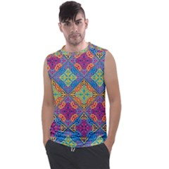 Colorful Flora Flora Kazakh Pattern Men s Regular Tank Top by Cemarart