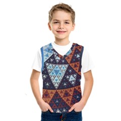 Fractal Triangle Geometric Abstract Pattern Kids  Basketball Tank Top