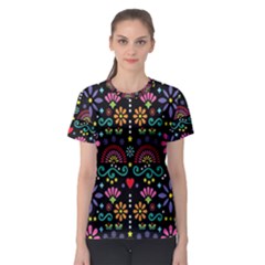 Mexican Folk Art Seamless Pattern Women s Sport Mesh T-shirt