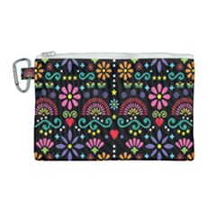 Mexican Folk Art Seamless Pattern Canvas Cosmetic Bag (large) by Bedest