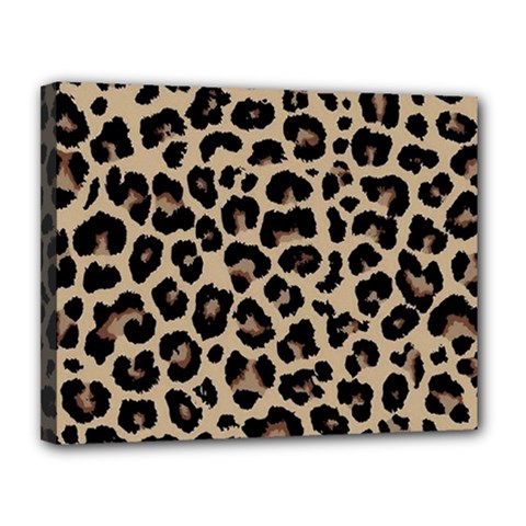 Leopard Animal Skin Patern Canvas 14  X 11  (stretched)