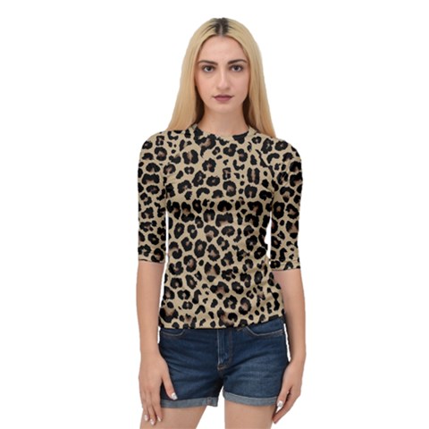 Leopard Animal Skin Patern Quarter Sleeve Raglan T-shirt by Bedest