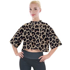 Leopard Animal Skin Patern Mock Neck T-shirt by Bedest