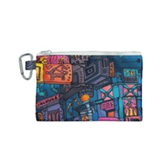 Wallet City Art Graffiti Canvas Cosmetic Bag (small) by Bedest