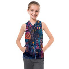 Wallet City Art Graffiti Kids  Sleeveless Hoodie by Bedest