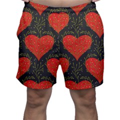 Love Hearts Pattern Style Men s Shorts by Grandong