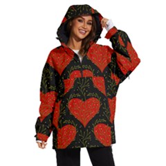 Love Hearts Pattern Style Women s Ski And Snowboard Waterproof Breathable Jacket