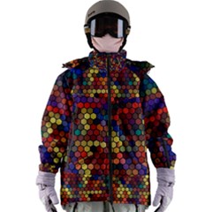 Hexagon Honeycomb Pattern Women s Zip Ski And Snowboard Waterproof Breathable Jacket by Grandong