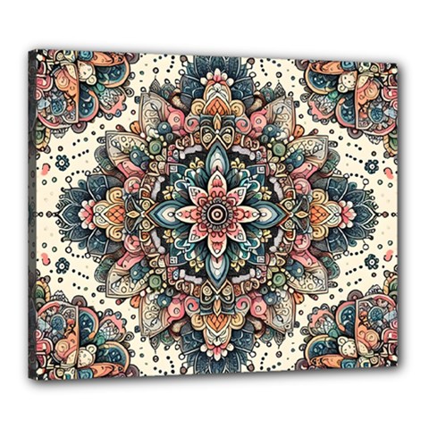 Floral Pattern Flowers Canvas 24  X 20  (stretched)