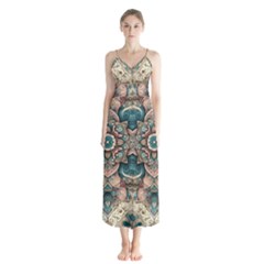 Floral Flora Flower Flowers Nature Pattern Button Up Chiffon Maxi Dress