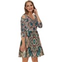 Floral Flora Flower Flowers Nature Pattern Shoulder Cut Out Zip Up Dress View3