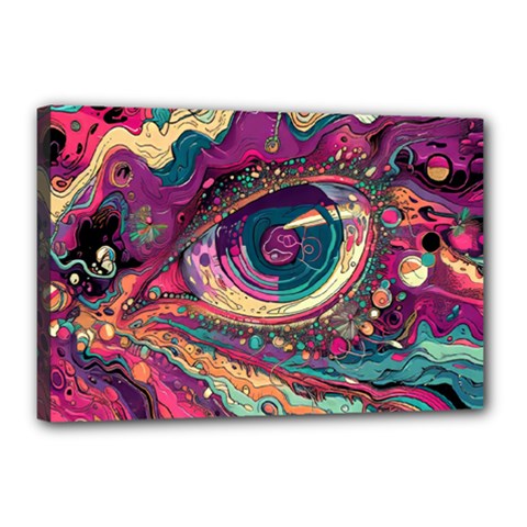 Human Eye Pattern Canvas 18  X 12  (stretched)