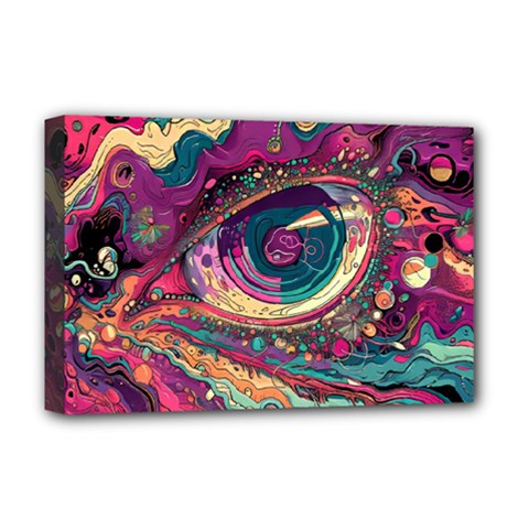 Human Eye Pattern Deluxe Canvas 18  X 12  (stretched)