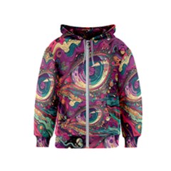 Human Eye Pattern Kids  Zipper Hoodie