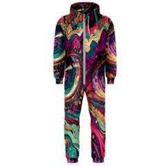 Human Eye Pattern Hooded Jumpsuit (men)