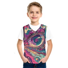 Human Eye Pattern Kids  Basketball Tank Top