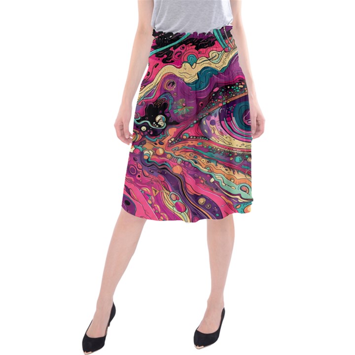 Human Eye Pattern Midi Beach Skirt