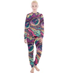 Human Eye Pattern Women s Lounge Set