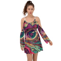 Human Eye Pattern Boho Dress