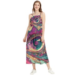 Human Eye Pattern Boho Sleeveless Summer Dress