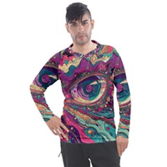 Human Eye Pattern Men s Pique Long Sleeve T-shirt