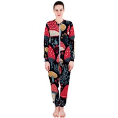 Mushrooms Psychedelic Onepiece Jumpsuit (ladies) by Grandong