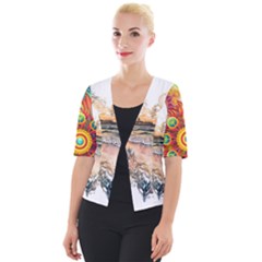 Mandalas-1084082 Ai-generated-7899053 Cropped Button Cardigan by lipli