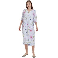 Background-1814372 Women s Cotton 3/4 Sleeve Nightgown