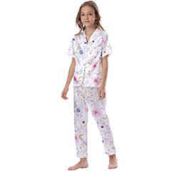 Background-1814372 Kids  Satin Short Sleeve Pajamas Set by lipli