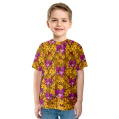Blooming Flowers Of Orchid Paradise Kids  Sport Mesh T-shirt