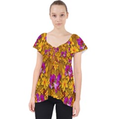 Blooming Flowers Of Orchid Paradise Lace Front Dolly Top