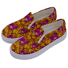 Blooming Flowers Of Orchid Paradise Kids  Canvas Slip Ons