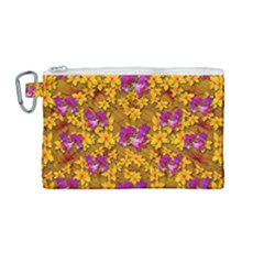 Blooming Flowers Of Orchid Paradise Canvas Cosmetic Bag (medium)